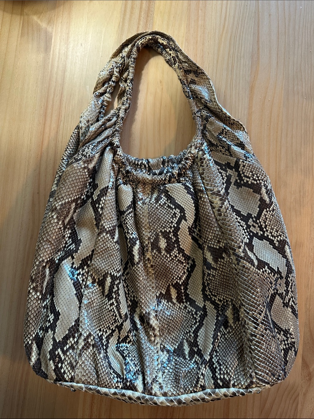Authentic Python Shoulder Hobo Bag